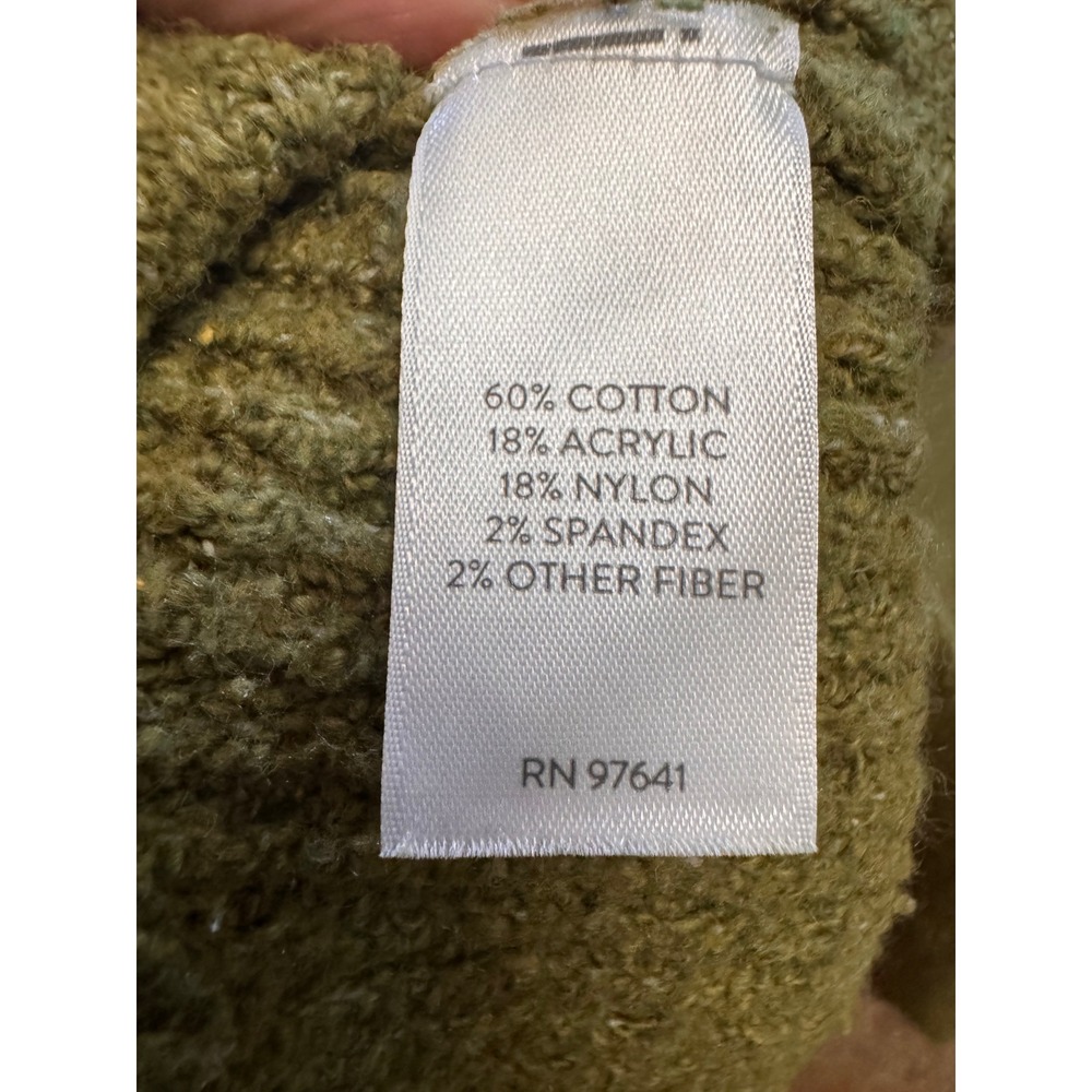 J. Jill Women's 3X Olive Green V-Neck Oversized Ribbed Knit Sweater - Picture 7 of 7
